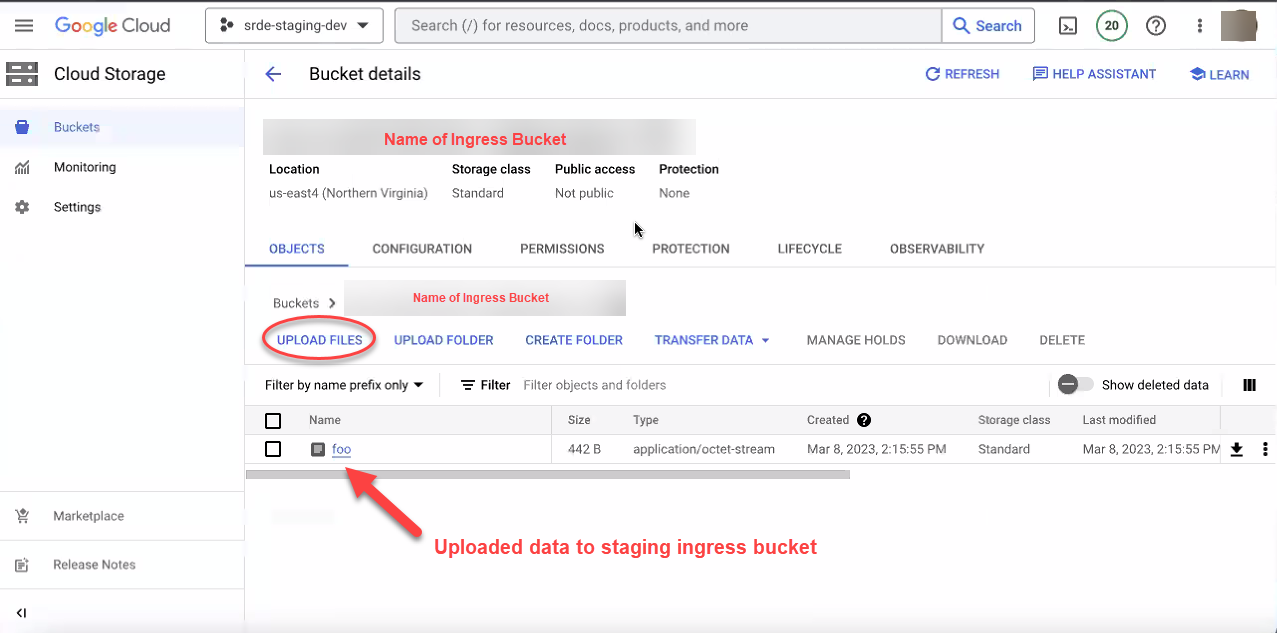 GCP Cloud Storage copy to ingress bucket