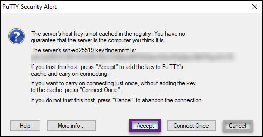 PUTTy security alert